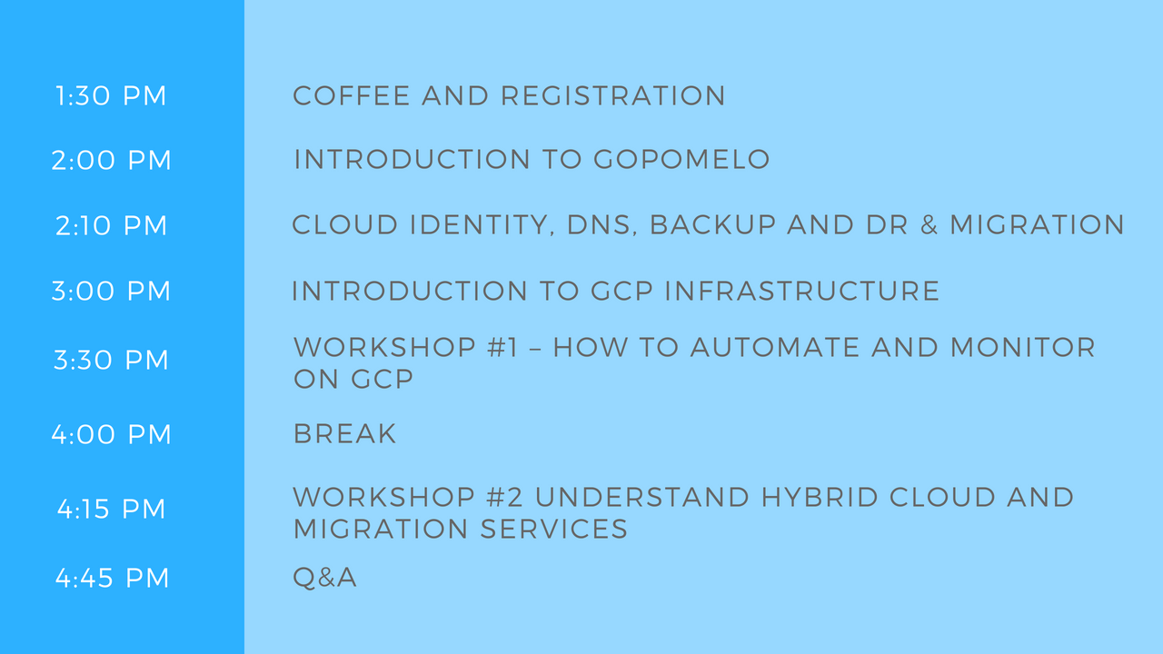 Agenda MY Cloud infra workshop